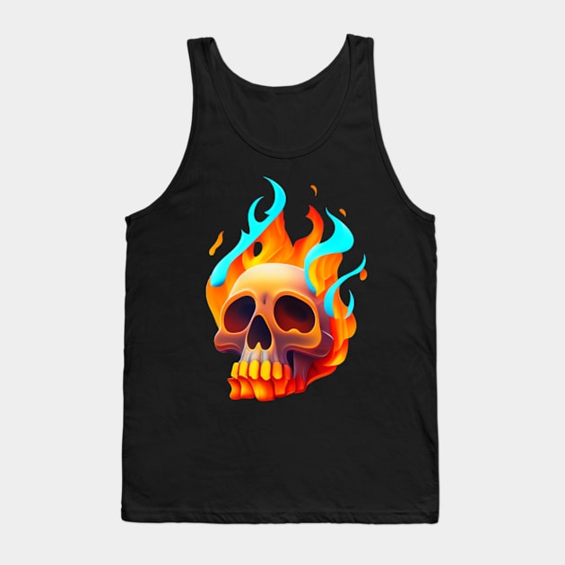 Animated skull Tank Top by Crazy skull